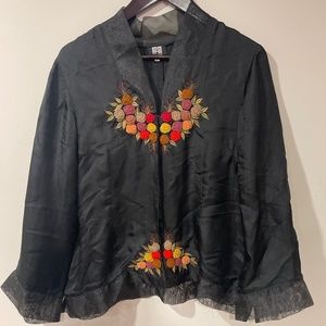 100% silk embroidered blouse